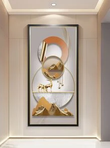 1 Họa Tiết Hươu & Mặt Trăng Unframed Tranh Hiện Đại Sợi Hóa Học Thiết Kế Hình Học Tranh Trang Trí Cho Trang Trí Nhà - Nhiều màu - Xem 6