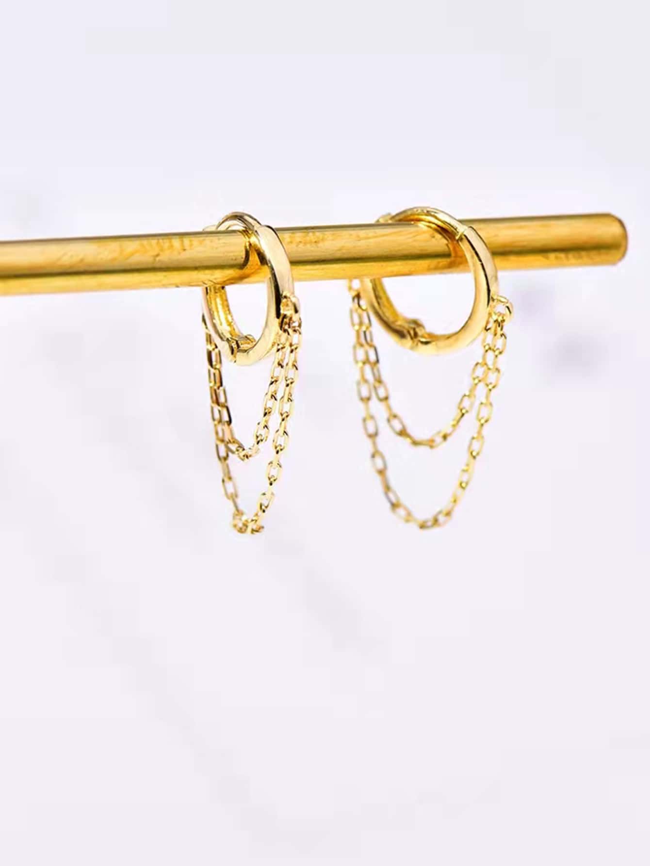 Chain Decor Drop Earrings