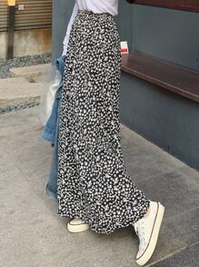 DAZY Ditsy Floral Print Skirt Vacation Outfits Women - Black - View 2