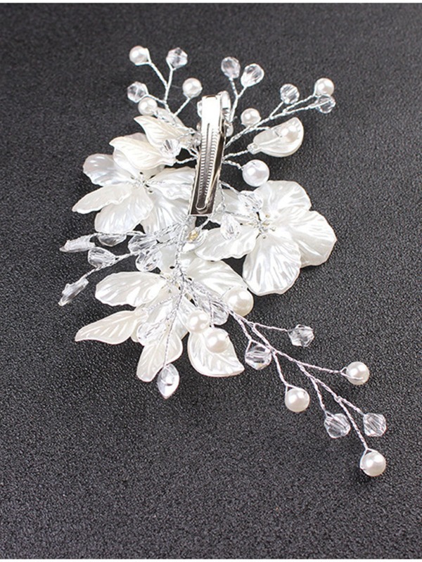 Flower & Faux Pearl Decor Bridal Alligator Hair Clip SHEIN USA