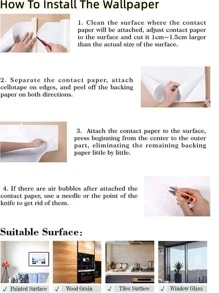 1 cuộn Giấy dán tường sáng tạo, Cuộn keo dán tường họa tiết lá và gạch hiện đại cho gia đình, Miếng dán tường cải tạo, Tấm ốp tường lột, Giấy dán tường, Giấy dán tường, Vật phẩm trang trí mùa xuân Làm mới ngôi nhà của bạn, Miếng dán trang trí Rama - Nhiều màu - Xem 4