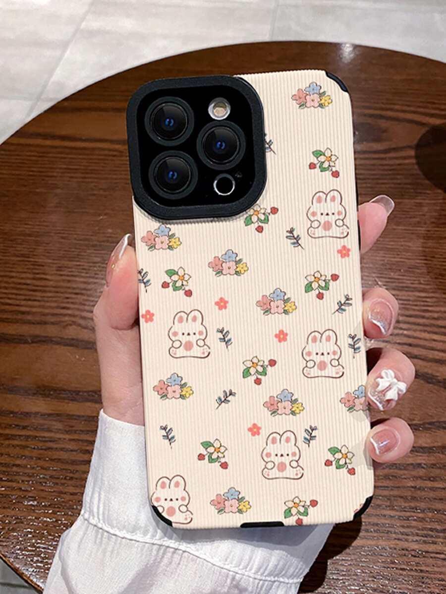 Coque de téléphone portable à motif de lapin dessin animé - Multicolore - Voir 1