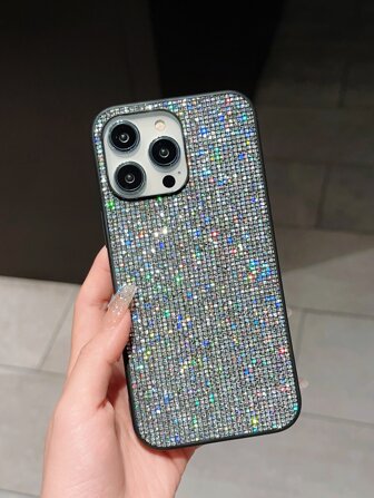 Y2k款1入組鑲有鑽石的防震手機殼，大開口邊緣設計，適用於iPhone