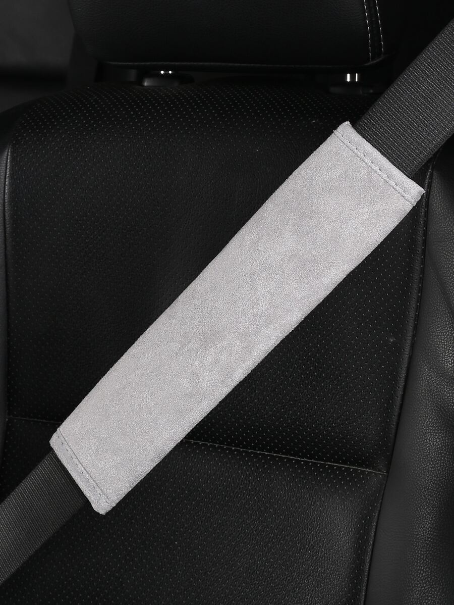 1pc Car Seat Belt Pad - Light Grey - View 1