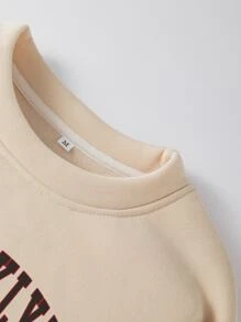 Aesthetic Post--Men Letter Graphic Drop Shoulder Sweatshirt - Khaki - View 6