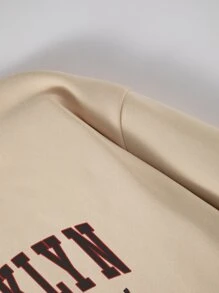 Aesthetic Post--Men Letter Graphic Drop Shoulder Sweatshirt - Khaki - View 7