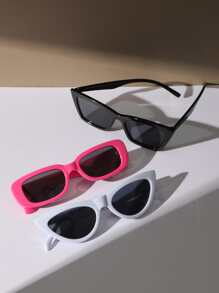 3副貓眼和方框太陽鏡 - 灰色 - 查看 5