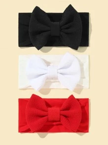 Bebé 3 piezas Banda de pelo con diseño de lazo - Multicolor - Ver 1
