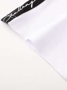 Manfinity Homme 男士字母圖案撞色T恤 - 黑色 - 查看 3