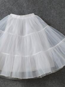 1 chiếc váy lót lưới co giãn đa năng, màu đen/trắng/be, kiểu Lolita, váy dài bằng vải tuyn mềm mại, phụ kiện váy lót cosplay Lolita dành cho nữ. - Màu be - Xem 6