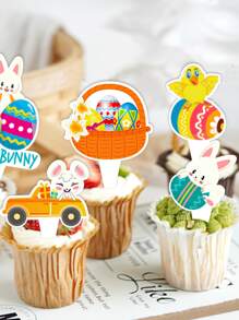 12入組/套復活節兔子和彩蛋裝飾用品 - 彩色 - 查看 5