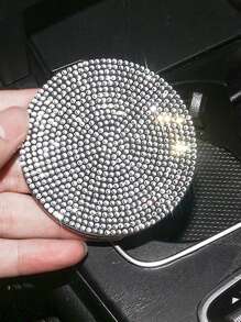 2入組水鑽裝飾防滑汽車杯墊 - 白色 - 查看 5