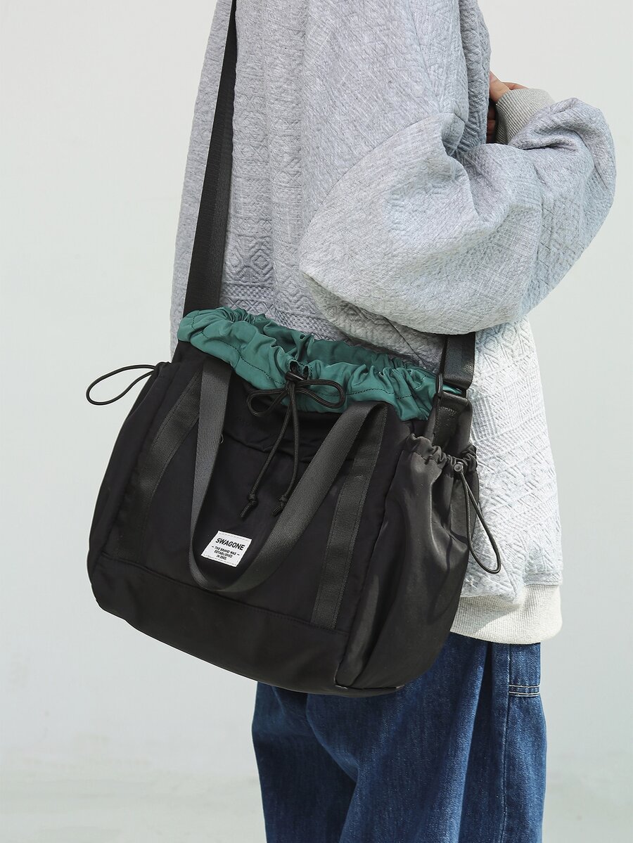 男士抽繩細節水桶包 - 彩色 - 查看 1