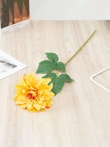 1pc Artificial Dahlia Flower, Home Decoration For Wedding Party Festive, Christmas Decorations, Christmas Gifts, Home Decor, Halloween Decor, Christmas Decorations, Kitchen Decor - Yellow - View 3