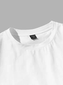 Manfinity VCAY Men Letter Graphic Tee & Drawstring Waist Shorts - Multicolor - View 4