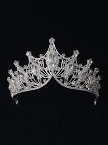 4入組女士水鑽裝飾奢華新娘頭飾和首飾套裝適合婚禮派對 - 銀色 - 查看 3