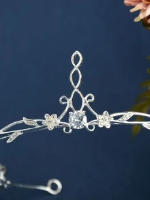 Rhinestone Decor Bridal Headband - Silver - View 3