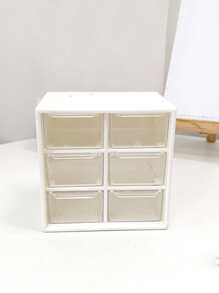 1pc Multi-layer Jewelry Storage Box, Minimalist White Rectangle Desktop Jewelry Storage Case For Necklace, Earring, Ring