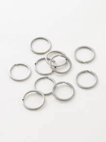 10pcs/set Minimalist Keyring DIY Jewelry Accessory - Silver - View 1