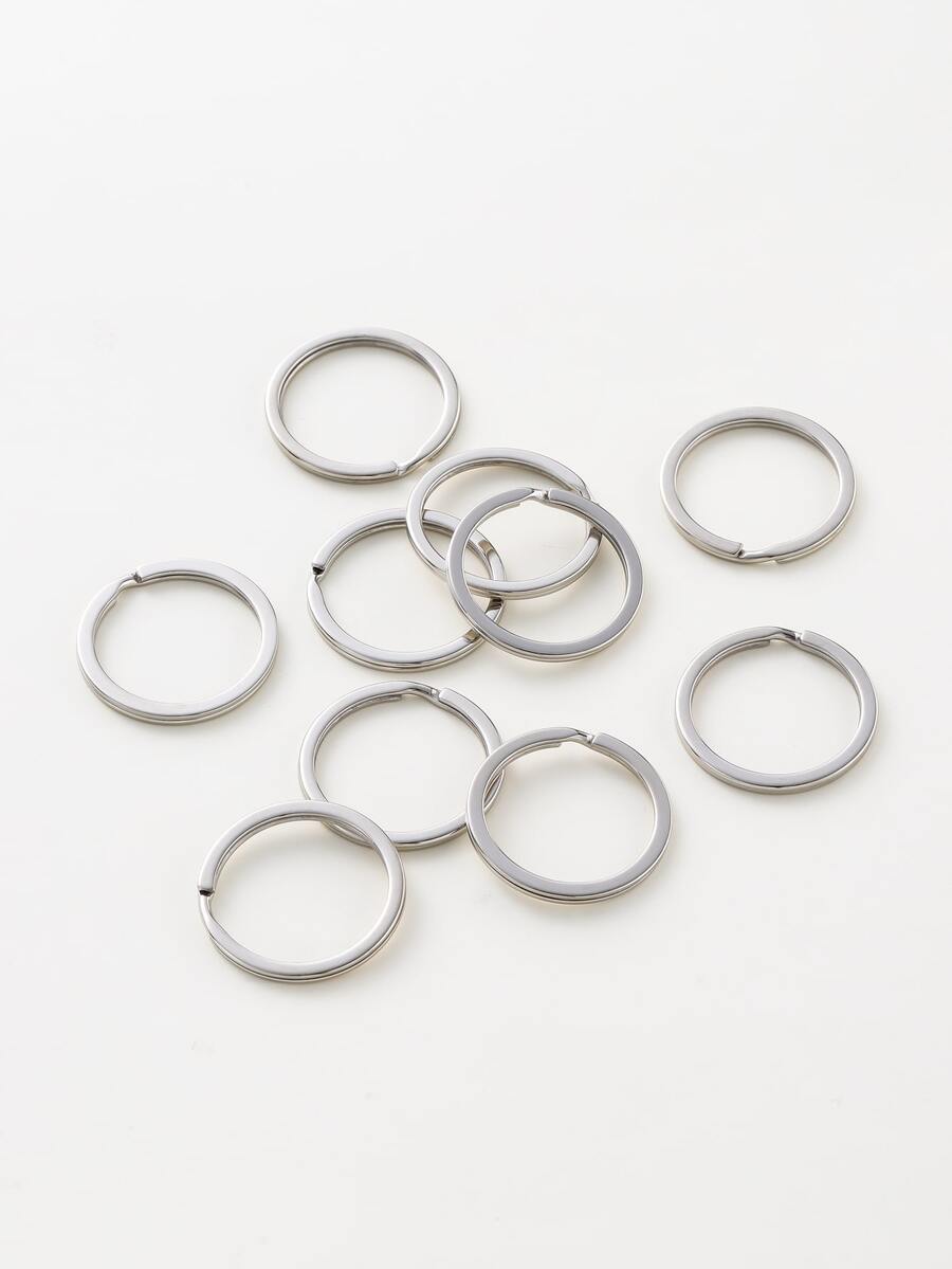 10pcs/set Minimalist Keyring DIY Jewelry Accessory - Silver - View 1