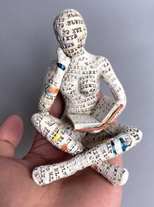1 pieza con estampado de letra Decoración moderno poliresina en forma de figura Objeto decorativo para casa - Gris Claro - Ver 1