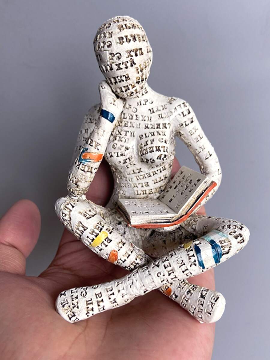 1 pieza con estampado de letra Decoración moderno poliresina en forma de figura Objeto decorativo para casa - Gris Claro - Ver 1