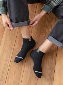 Hombres 10 pares Calcetines tobilleros con patrón de hoja - Multicolor - Ver 2