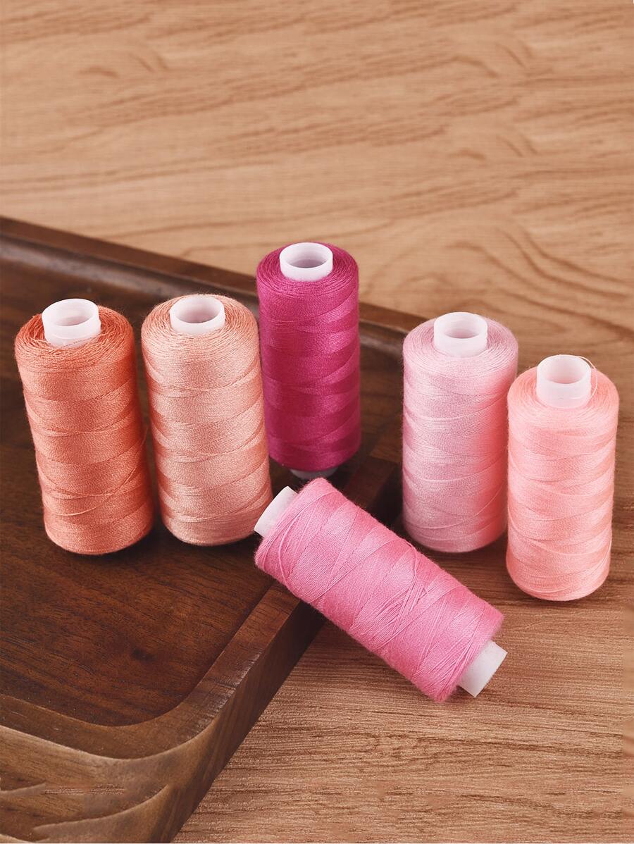 6cones Mixed Color Sewing Machine Thread, Polyester Hand Sewing Thread For Clothing - Multicolor - View 1