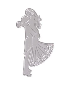 1 khuôn cắt thép Hadfield, khuôn khắc hình người sáng tạo dùng để tự làm đồ thủ công trang trí tiệc cưới. - Bạc - Xem 1