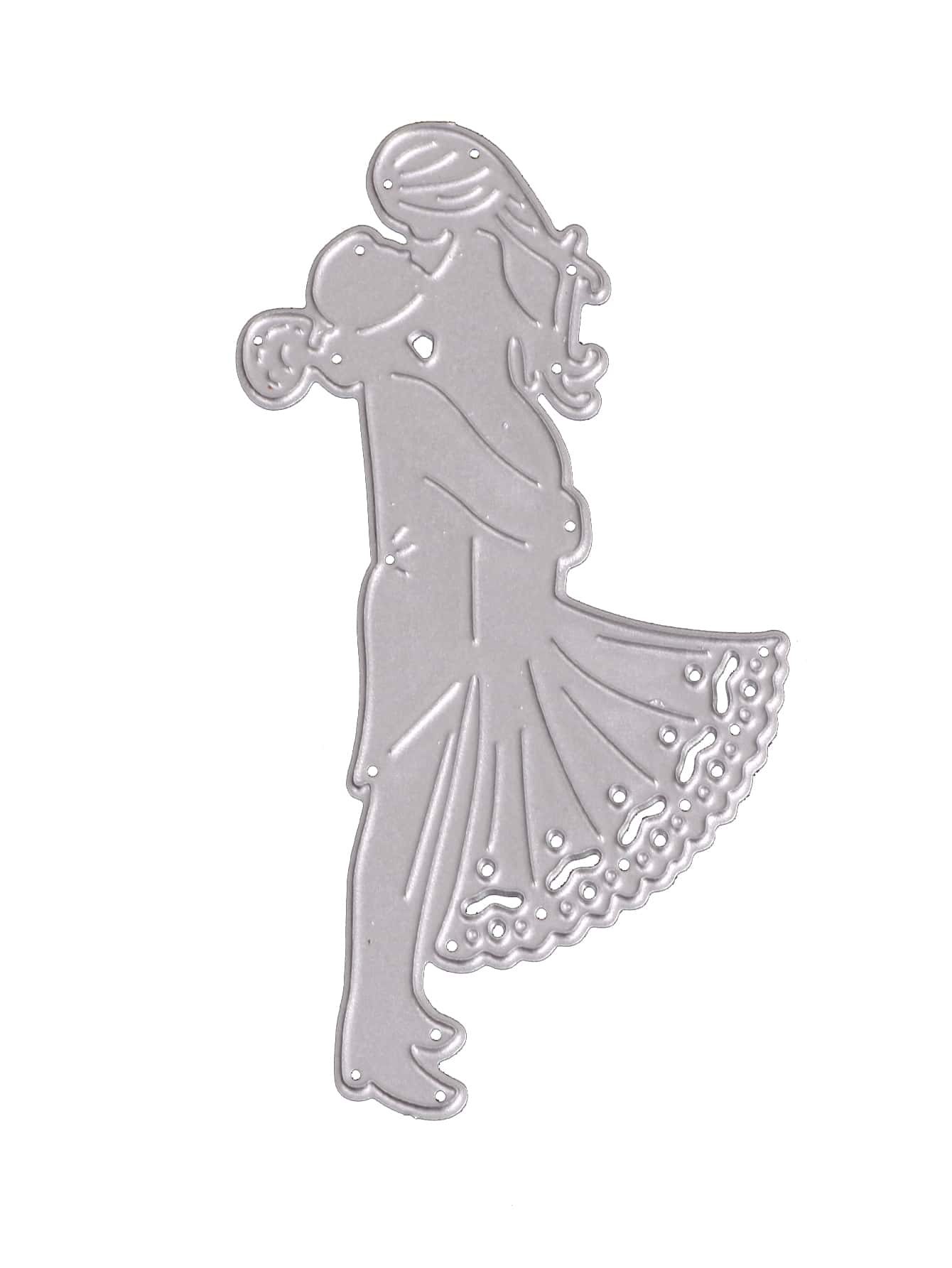 1 khuôn cắt thép Hadfield, khuôn khắc hình người sáng tạo dùng để tự làm đồ thủ công trang trí tiệc cưới. - Bạc - Xem 1