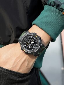 SMAEL 1 pieza reloj deportivo con pantalla dual de camuflaje para hombre - Multicolor - Ver 7
