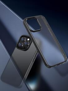 Habyby 透明哑光黑抗黃素色手機殼,適用於iphone 15/15pro/15plus/15promax - 黑色 - 查看 3