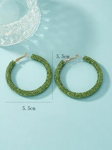 Hoa tai vòng trang trí bằng đá rhinestone - màu xanh lá - Xem 4