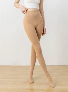 Minimalist Solid Tights - Apricot - View 1