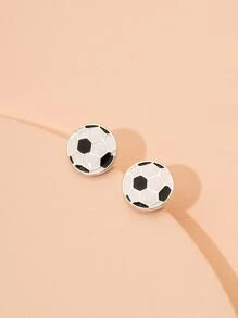 Pendientes de tachuela fútbol - Multicolor - Ver 1