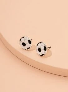 Pendientes de tachuela fútbol - Multicolor - Ver 2