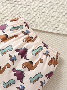 Baby Boy Dinosaur Print Tank Top & Shorts - Beige - View 4