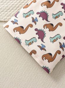 Baby Boy Dinosaur Print Tank Top & Shorts - Beige - View 5