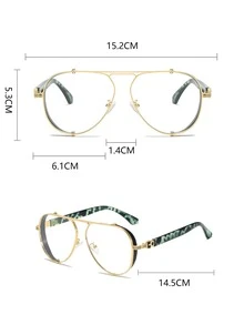 Top Bar Aviator Eyeglasses - Multicolor - View 4