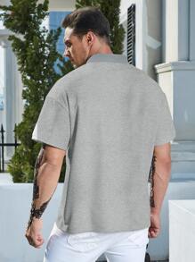 Manfinity Men Plus Solid Polo Shirt - Grey - View 2