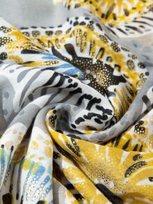 Floral Print Scarf - Grey - View 2