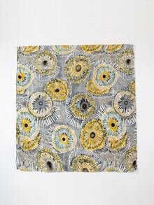 Floral Print Scarf - Grey - View 3