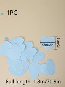 1 vòng hoa giấy, trang trí trái tim màu xanh treo vòng hoa đuôi nheo cho bữa tiệc - Màu xanh lam - Xem 5