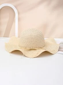 Sombrero de paja con diseño de lazo - Beis - Ver 2