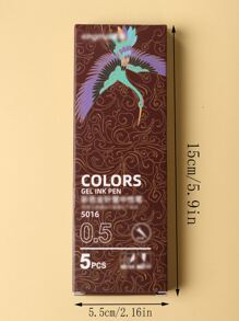 5入組混色中性筆 - 彩色 - 查看 4