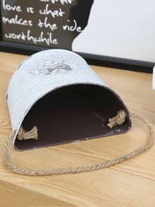 1入組鳥和字母圖案懸掛植物極簡鐵播種機適用於花園 - 彩色 - 查看 6