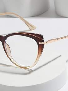 Cat Eye Eyeglasses - Coffee Brown - View 4