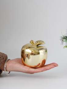 1入組現代蘋果設計裝飾物件 - 銀色 - 查看 3