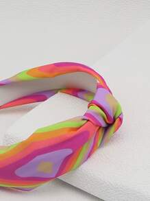 Color Block Knot Decor Headband - Multicolor - View 3