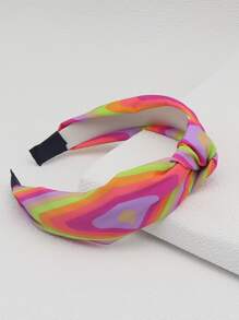 Color Block Knot Decor Headband - Multicolor - View 4